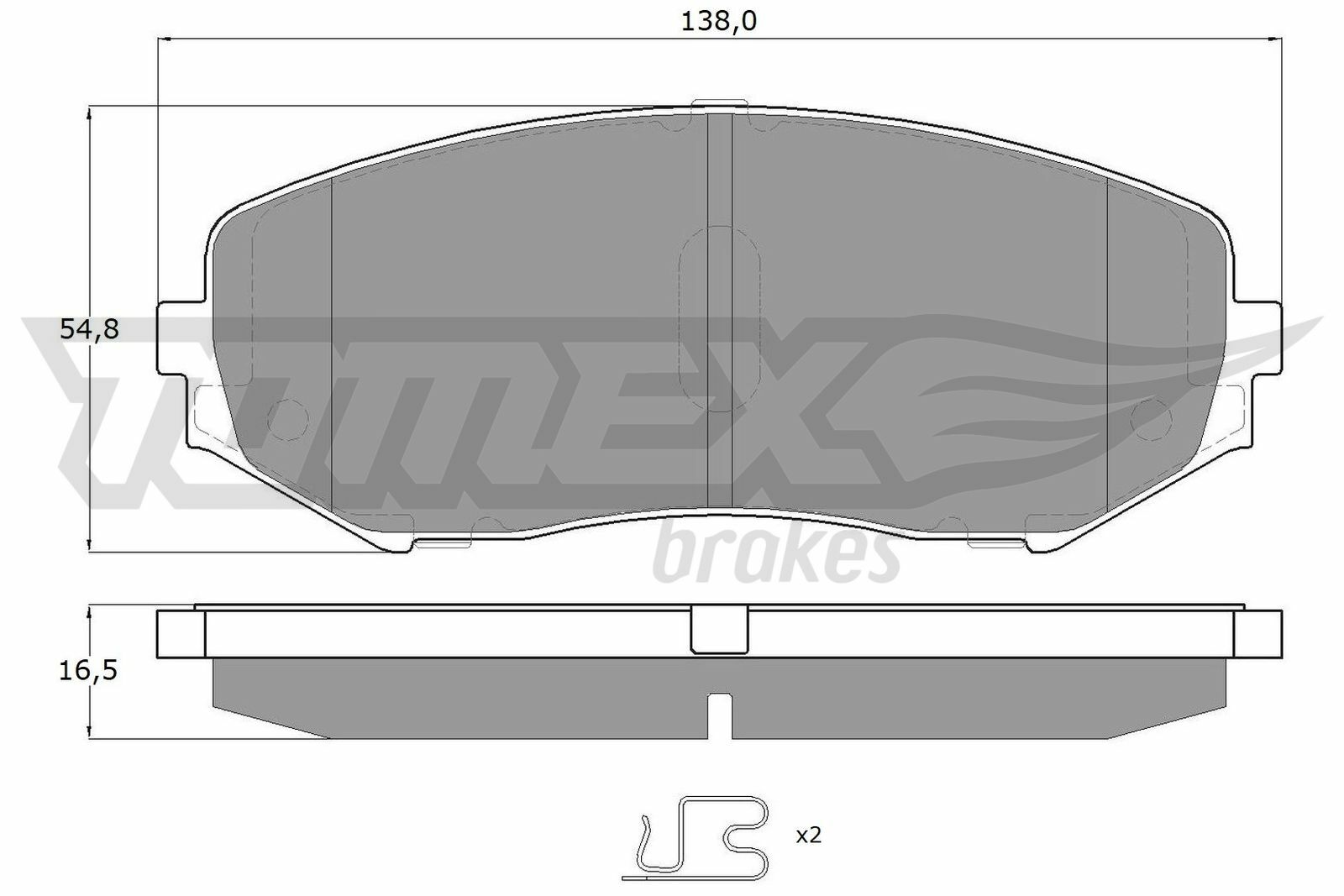 Sada brzdových destiček, kotoučová brzda TOMEX Brakes